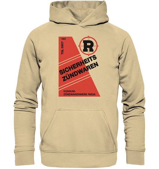 DDR Ostalgie Kapuze / Hoodie Unisex • RIESA SICHERHEITSZÜNDWAREN