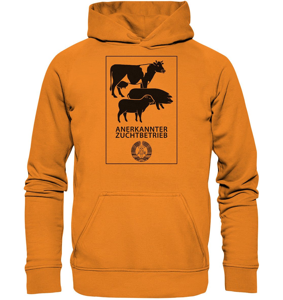 DDR Ostalgie Kapuze / Hoodie Unisex • ANERKANNTER ZUCHTBETRIEB (ORIGINALSCHILD)