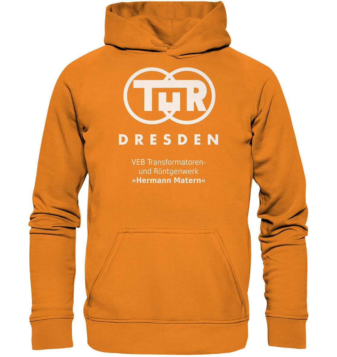 DDR Ostalgie Kapuze / Hoodie Unisex • TUR - VEB TRANSFORMATOREN- UND RÖNTGENWERK DRESDEN