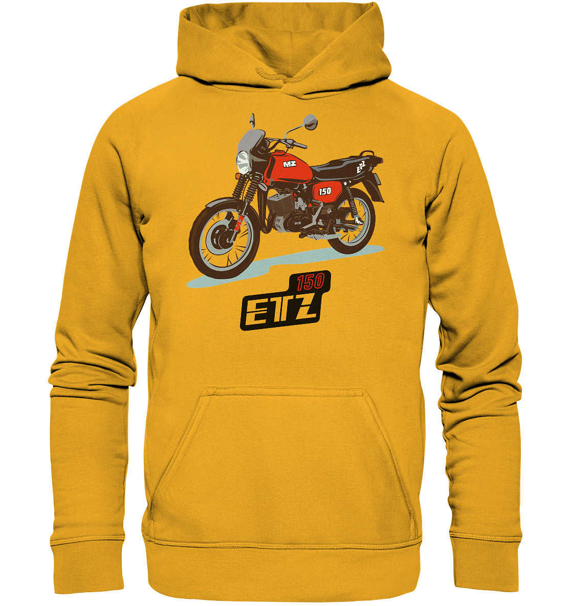 DDR Ostalgie Kapuze / Hoodie Unisex • MZ ETZ 150 ROT (ORIGINAL DDR-PLAKAT)
