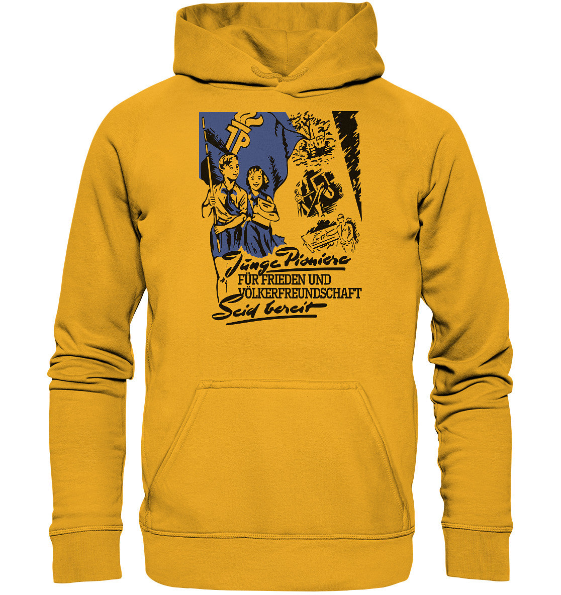 DDR Ostalgie Kapuze / Hoodie Unisex • JUNGE PIONIERE FÜR FRIEDEN UND VÖLKERFREUNDSCHAFT - SEID BEREIT