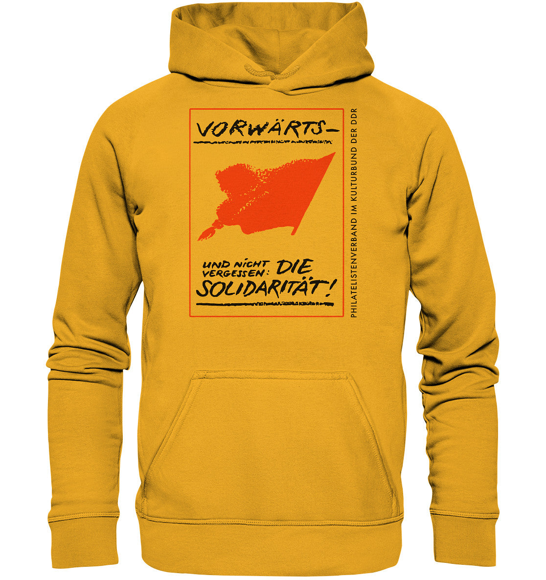 PREMIUM HOODIE UNISEX • VORWÄRTS - UND NICHT VERGESSEN, DIE SOLIDARITÄT, KULTURBUND DER DDR