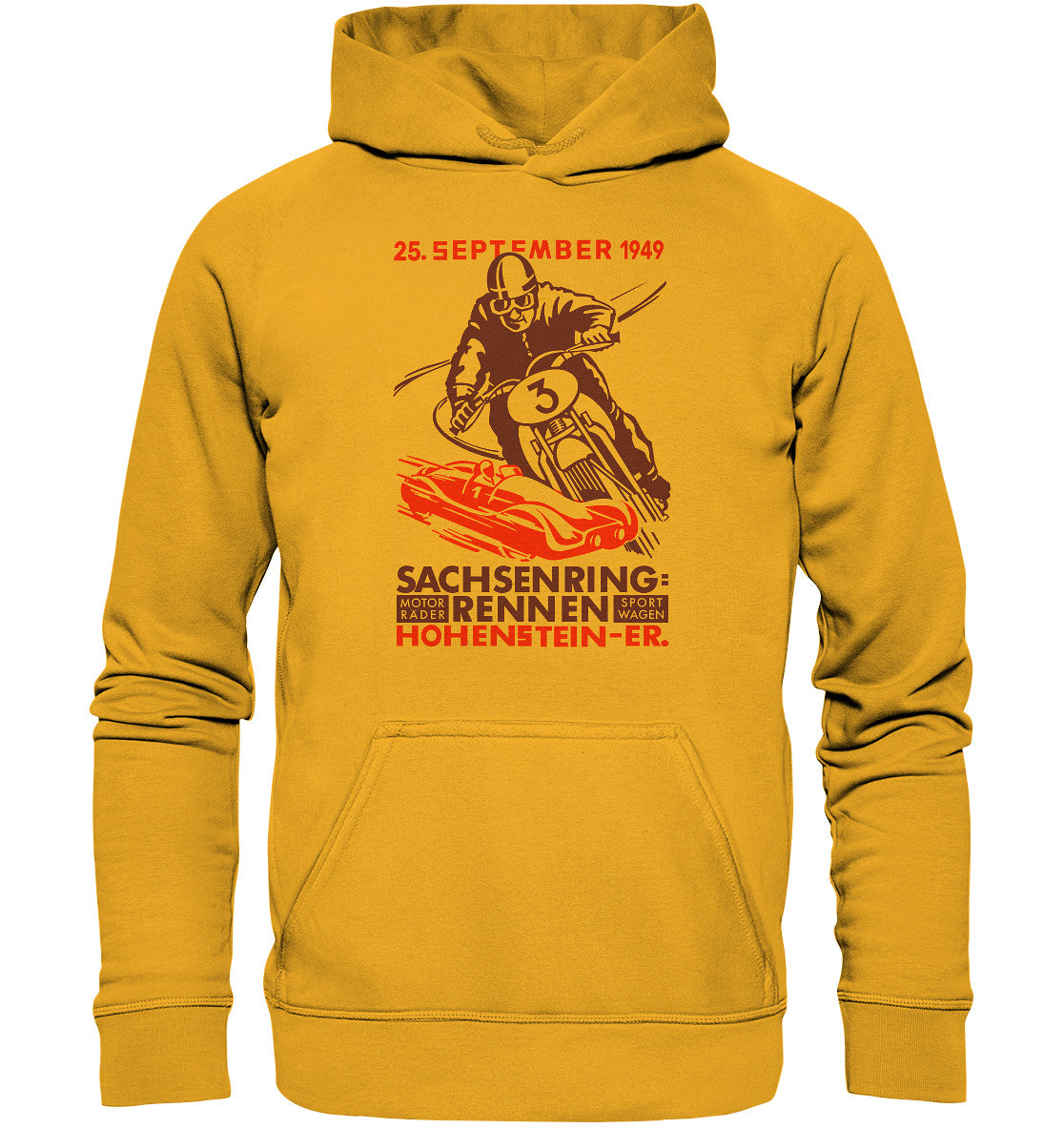 DDR Ostalgie Kapuze / Hoodie Unisex • SACHSENRING-RENNEN 1949
