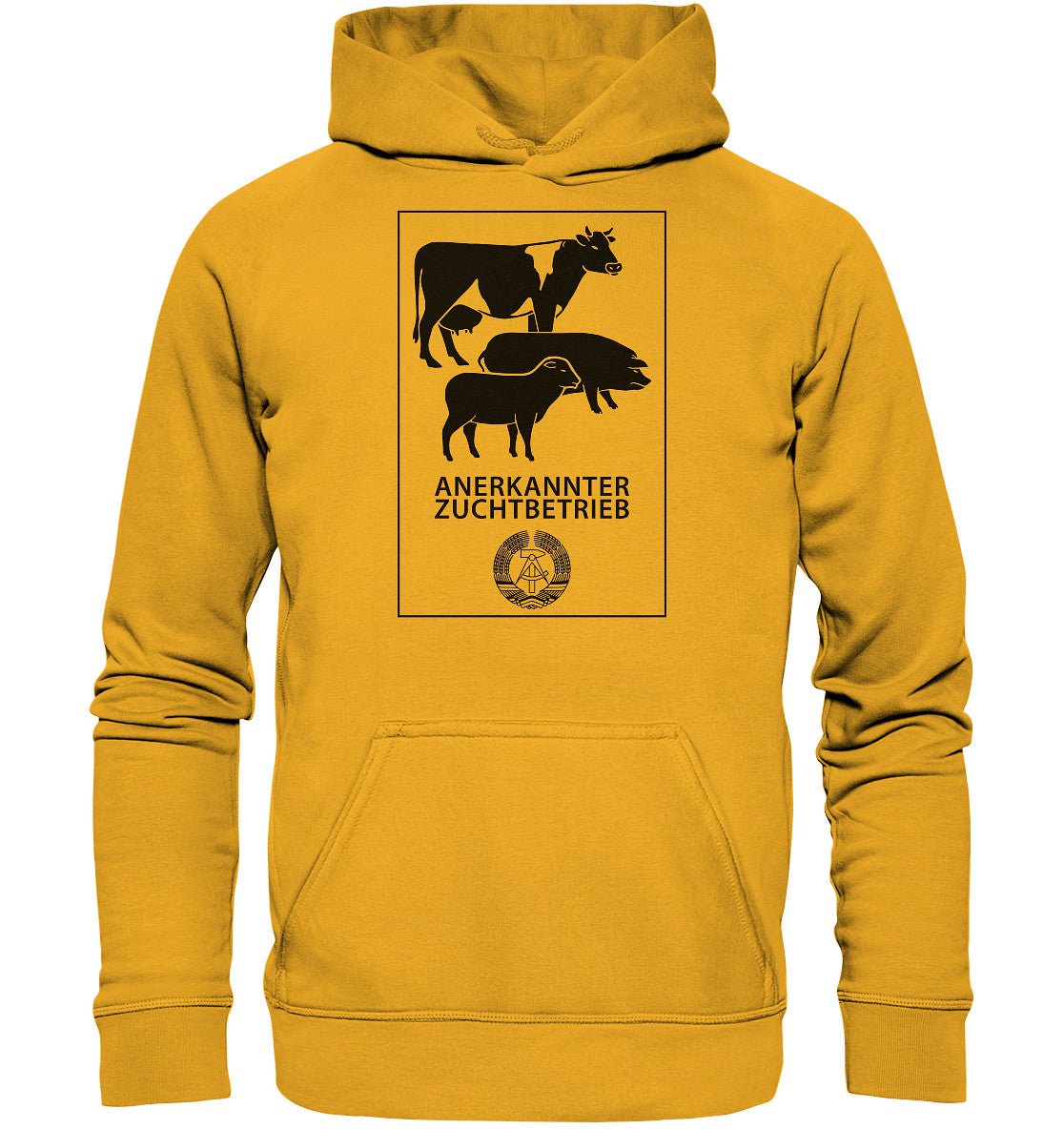 DDR Ostalgie Kapuze / Hoodie Unisex • ANERKANNTER ZUCHTBETRIEB (ORIGINALSCHILD)
