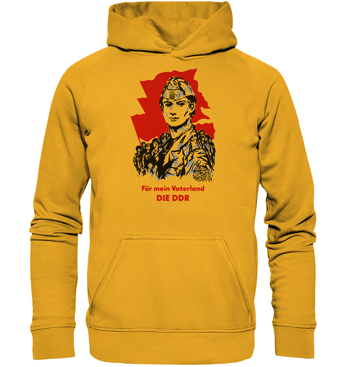 DDR Ostalgie Kapuze / Hoodie Unisex • FÜR MEIN VATERLAND - DIE DDR (ORIGINAL GST-PLAKAT)