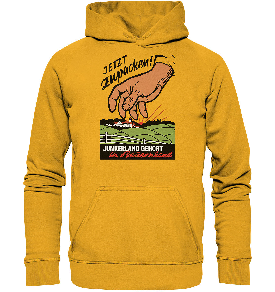 PREMIUM HOODIE UNISEX • JUNKERLAND GEHÖRT IN BAUERNHAND! - ORIGINALPLAKAT