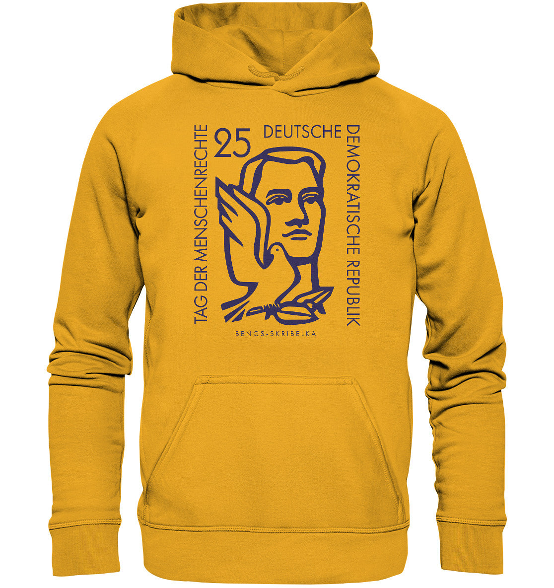 DDR Ostalgie Kapuze / Hoodie Unisex • DDR BRIEFMARKE - TAG DER MENSCHENRECHTE