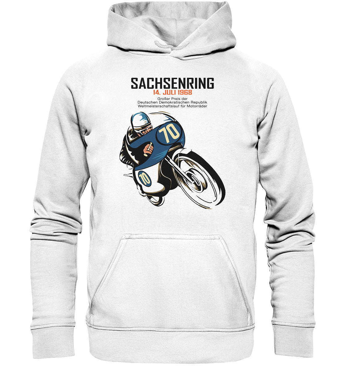 DDR Ostalgie Kapuze / Hoodie Unisex • SACHSENRING 1968 - GROSSER PREIS DER DDR