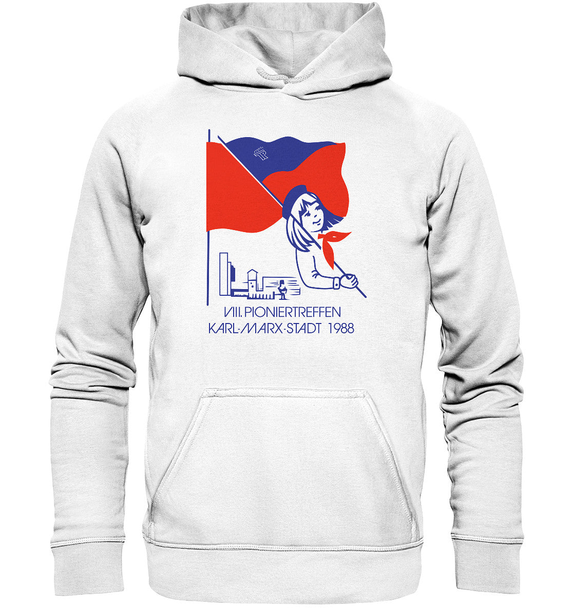 DDR Ostalgie Kapuze / Hoodie Unisex • 8. PIONIERTREFFEN KARL-MARX-STADT 1988