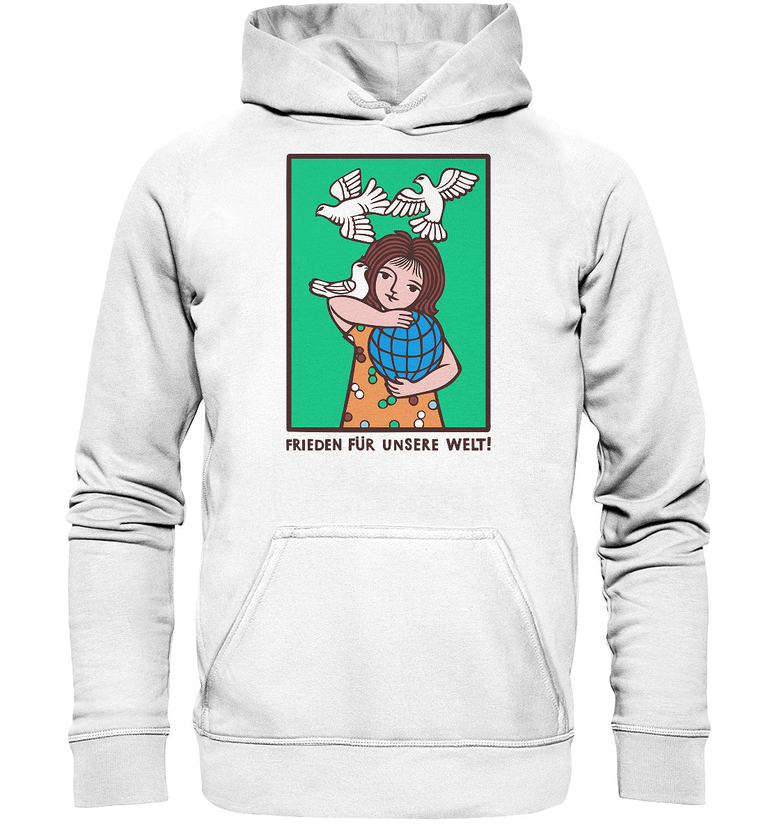 DDR Ostalgie Kapuze / Hoodie Unisex • FRIEDEN FÜR UNSERE WELT! (DDR-ORIGINAL-PLAKAT)