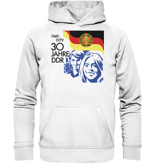 DDR Ostalgie Kapuze / Hoodie Unisex • 30 JAHRE DDR - BRIEFMARKE
