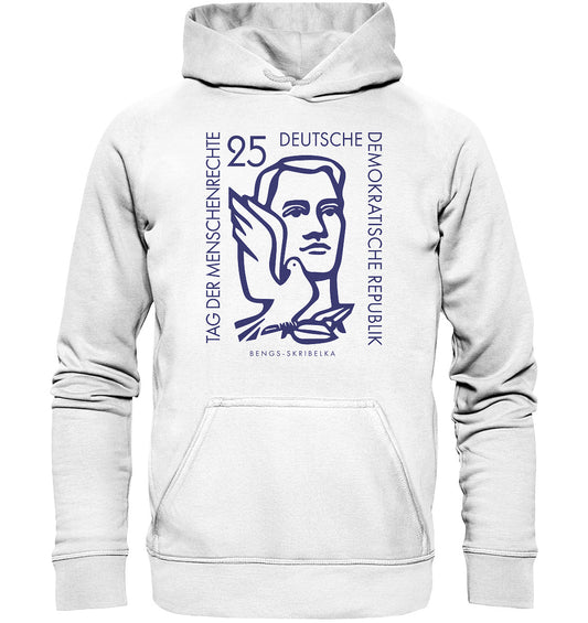 DDR Ostalgie Kapuze / Hoodie Unisex • DDR BRIEFMARKE - TAG DER MENSCHENRECHTE