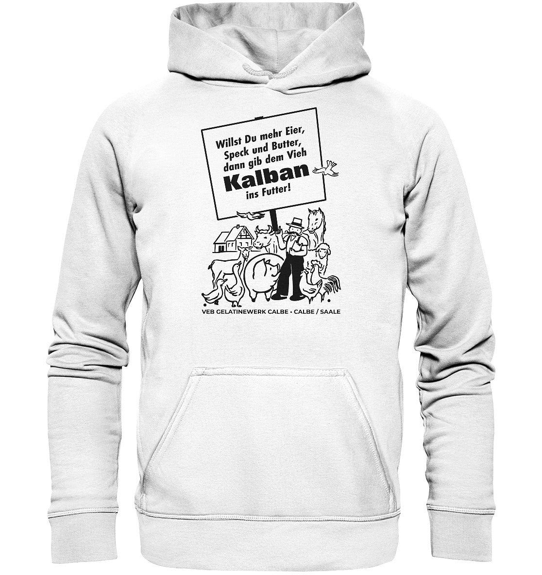 DDR Ostalgie Kapuze / Hoodie Unisex • KALBAN, VEB GELATINEWERK CALBE - ORIGINALPLAKAT