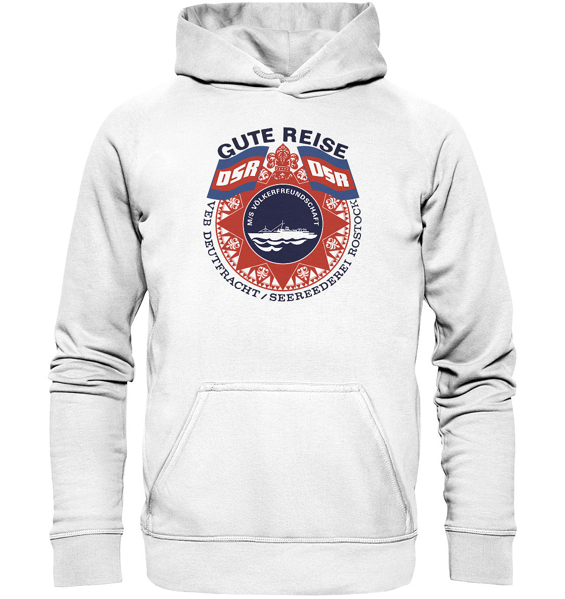 DDR Ostalgie Kapuze / Hoodie Unisex • MS VÖLKERFREUNDSCHAFT- hell