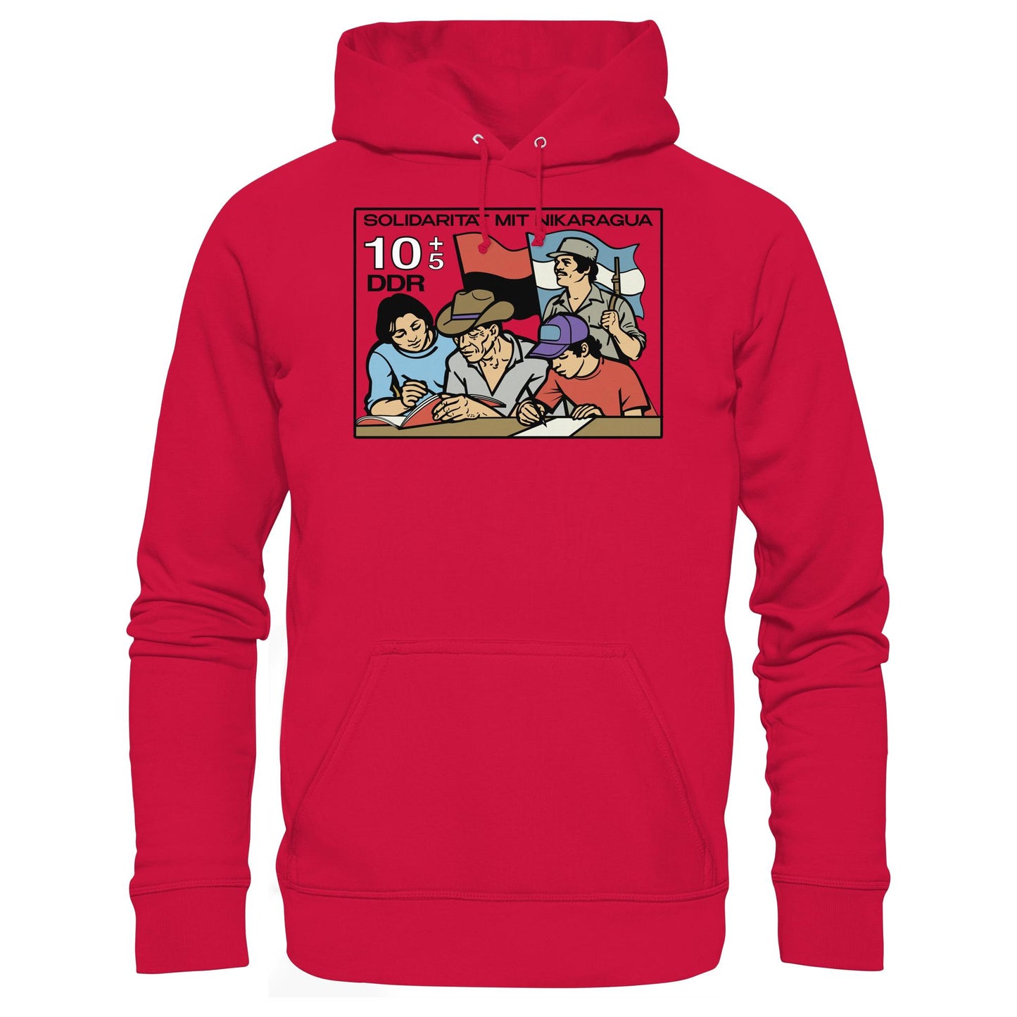 DDR Ostalgie Kapuze / Hoodie Unisex • SOLIDARITÄT MIT NIKARAGUA (DDR-BRIEFMARKE)