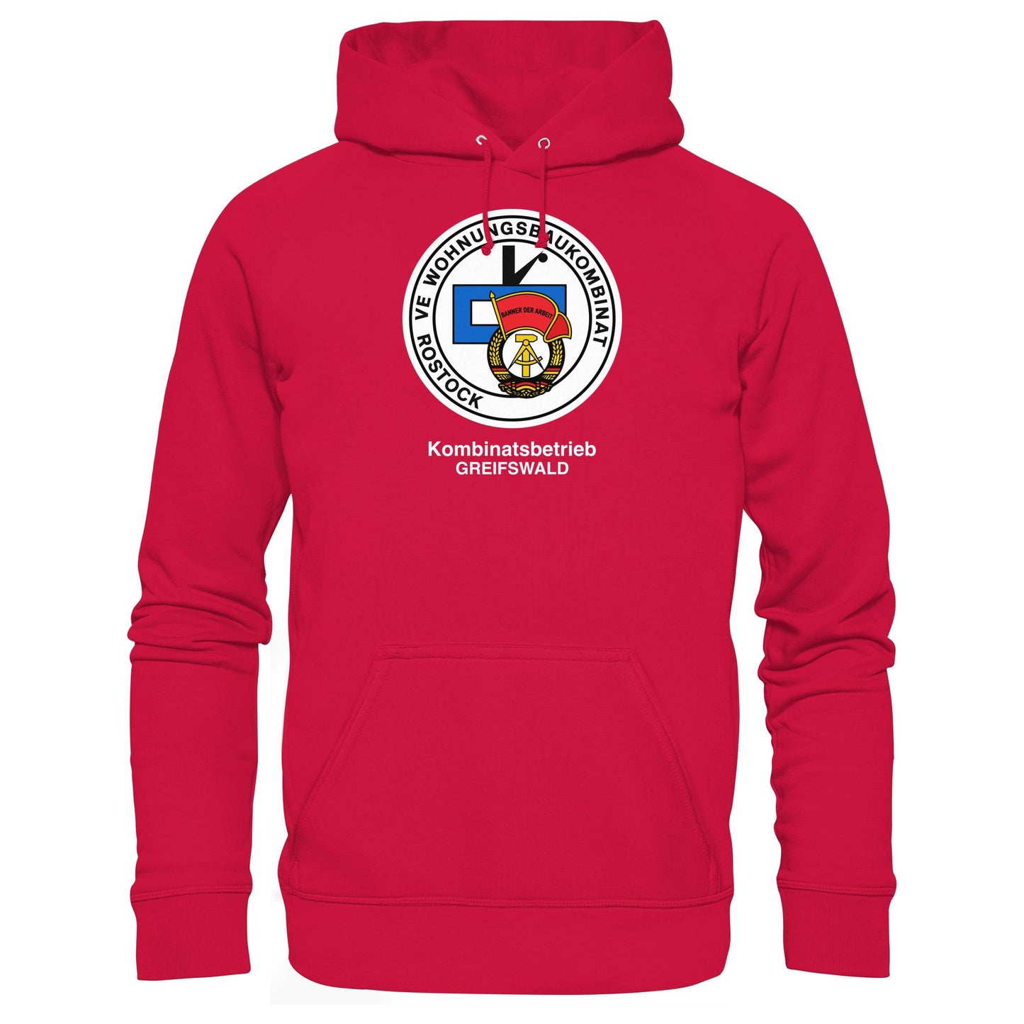 DDR Ostalgie Kapuze / Hoodie Unisex • VE WOHNUNGSBAUKOMBINAT ROSTOCK - GREIFSWALD