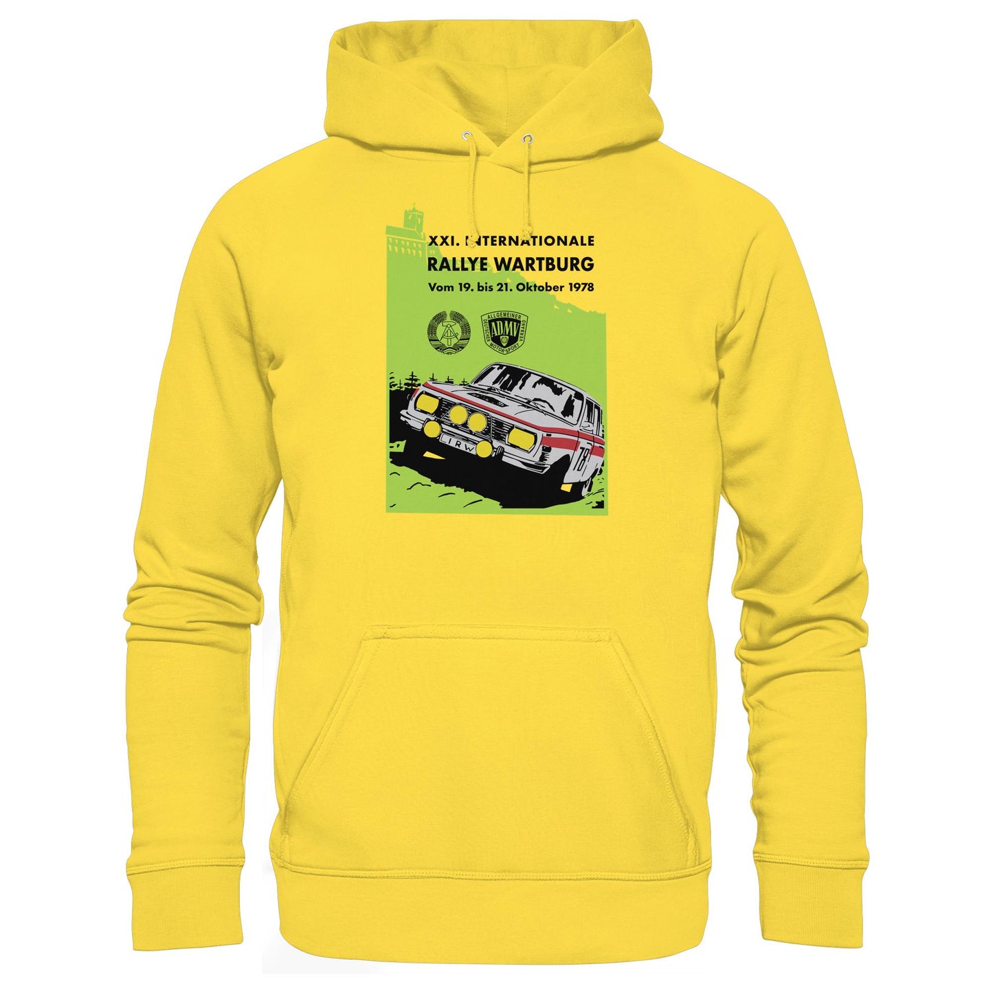DDR Ostalgie Kapuze / Hoodie Unisex • INTERNATIONALE RALLYE WARTBURG - 1978