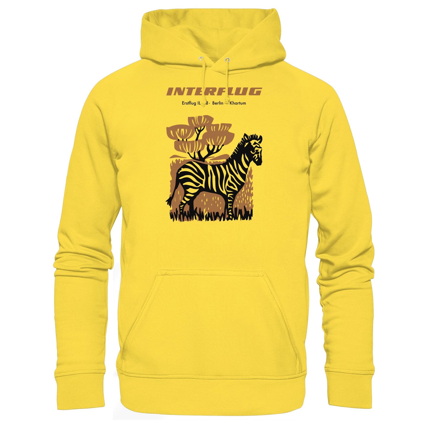 DDR Ostalgie Kapuze / Hoodie Unisex • INTERFLUG BERLIN - KHARTUM (ORIGINAL SONDERSTEMPEL)