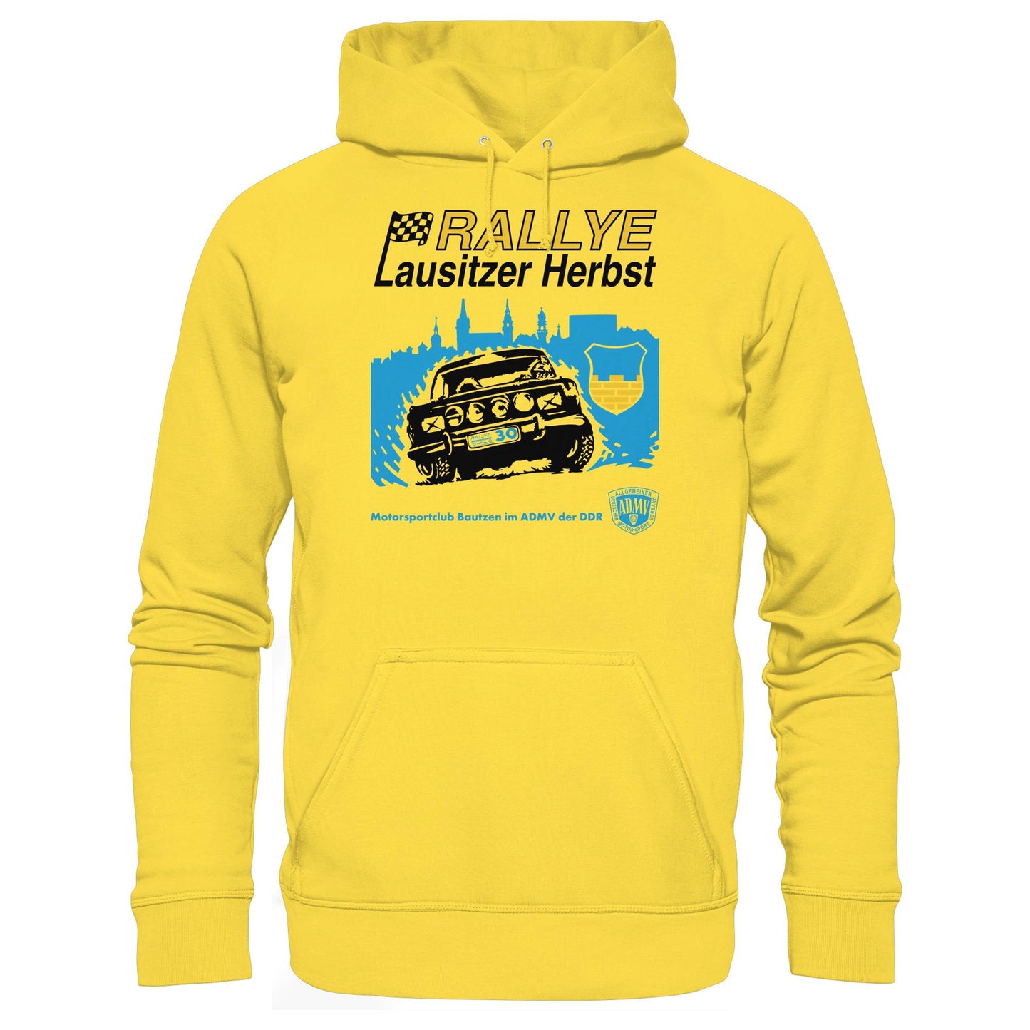 DDR Ostalgie Kapuze / Hoodie Unisex • RALLYE LAUSITZER HERBST, MOTORSPORTCLUB BAUTZEN