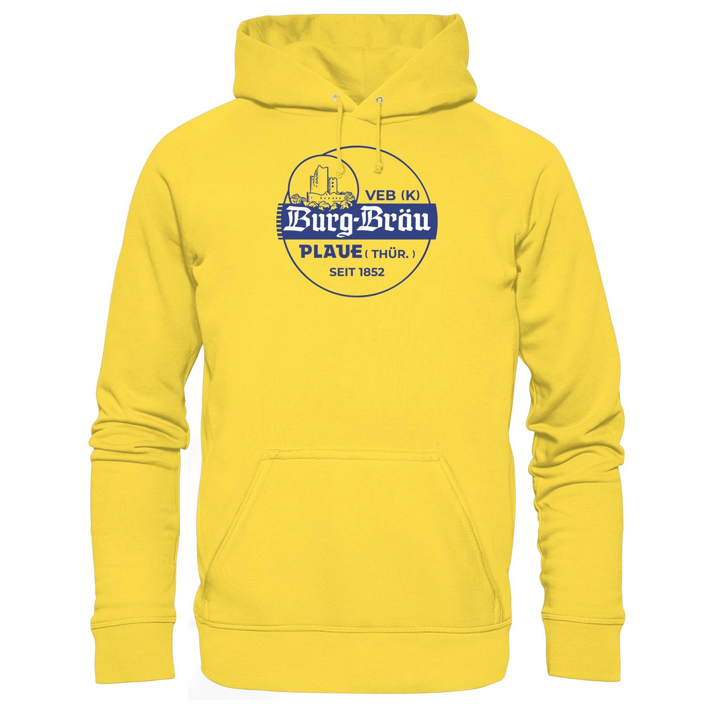 DDR Ostalgie Kapuze / Hoodie Unisex • VEB BURG-BRÄU PLAUE BIERE