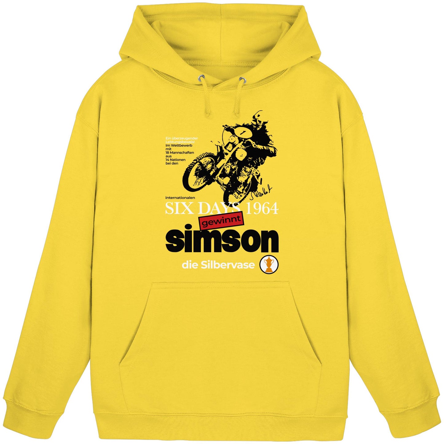DDR Ostalgie Kapuze / Hoodie Unisex • SIMSON GEWINNT SILBERVASE - SIX DAYS 1964