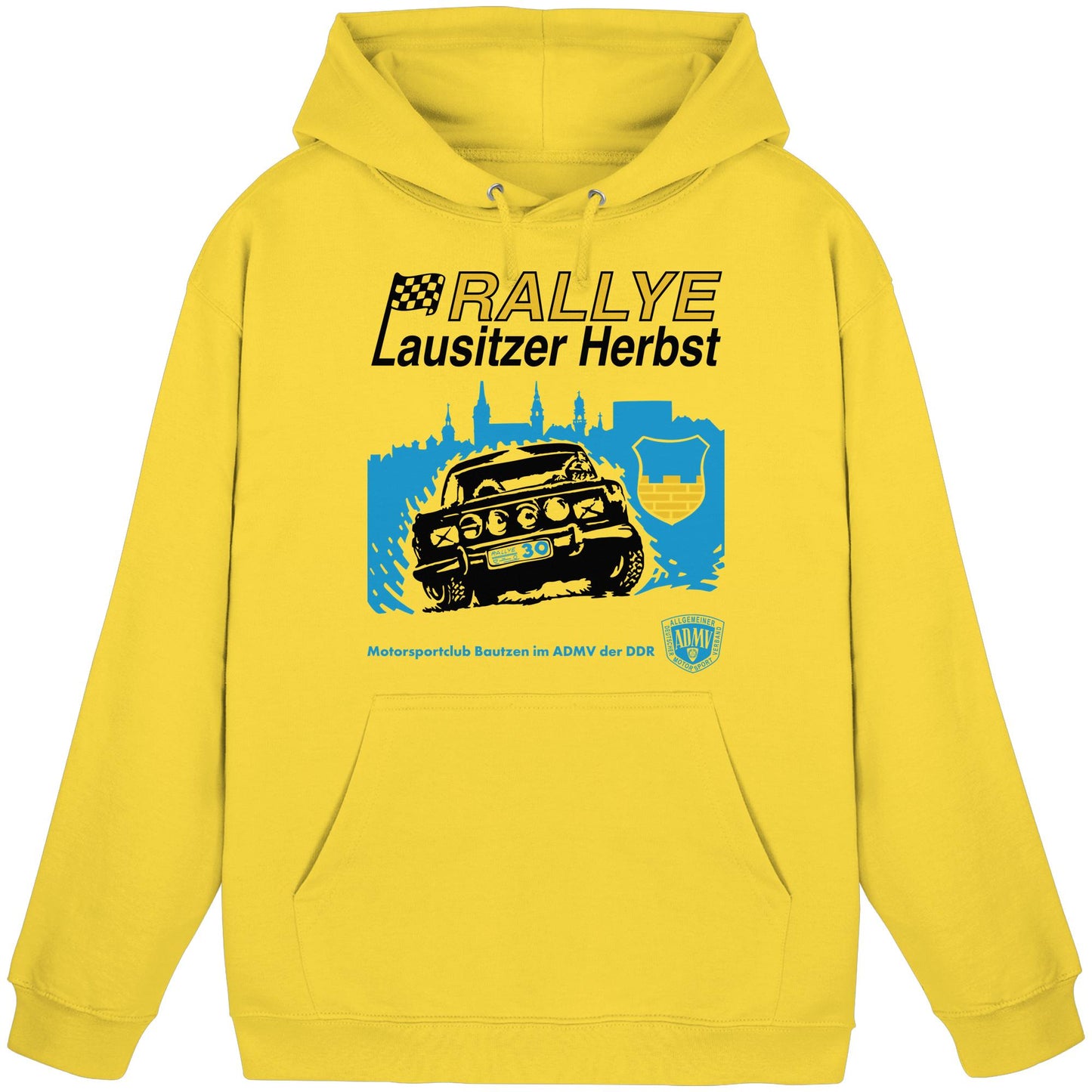 DDR Ostalgie Kapuze / Hoodie Unisex • RALLYE LAUSITZER HERBST, MOTORSPORTCLUB BAUTZEN