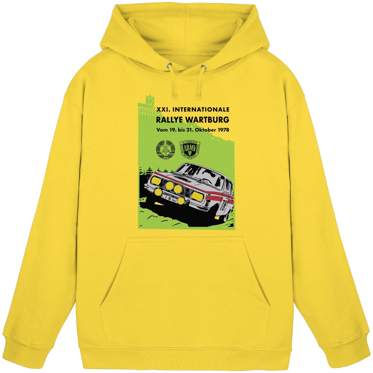 DDR Ostalgie Kapuze / Hoodie Unisex • INTERNATIONALE RALLYE WARTBURG - 1978