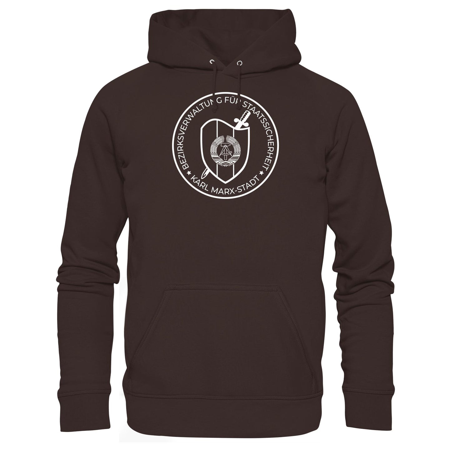 DDR Ostalgie Kapuze / Hoodie Unisex • BEZIRKSVERWALTUNG STAATSSICHERHEIT KARL MARX STADT