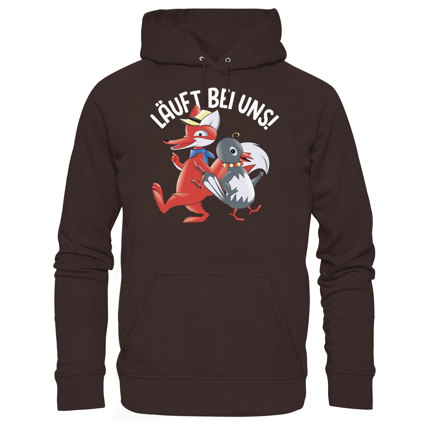 DDR Ostalgie Kapuze / Hoodie Unisex • UNSER SANDMÄNNCHEN - HERR FUCHS & FRAU ELSTER, LÄUFT BEI UNS!