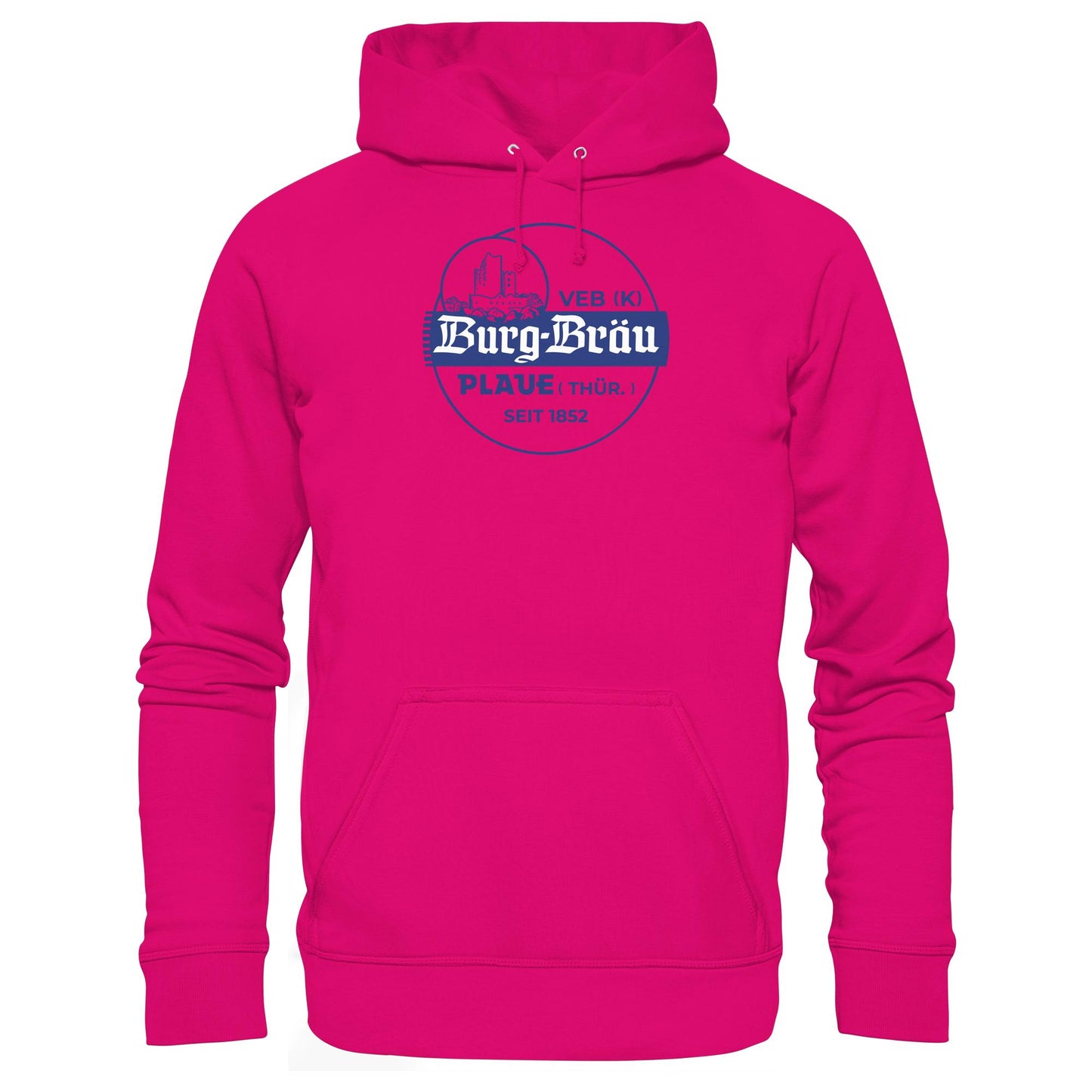 DDR Ostalgie Kapuze / Hoodie Unisex • VEB BURG-BRÄU PLAUE BIERE
