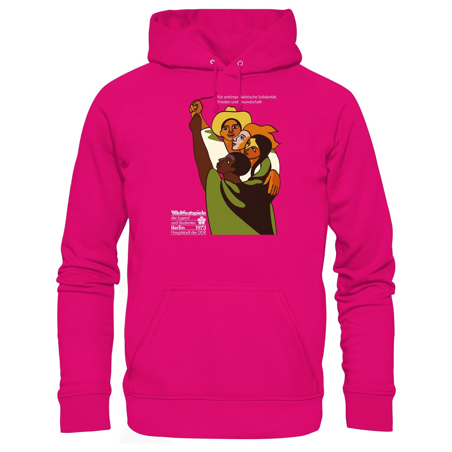 DDR Ostalgie Kapuze / Hoodie Unisex • FÜR FRIEDEN UND FREUNDSCHAFT - ORIGINALPOSTER WELTFESTSPIELE BERLIN 1973