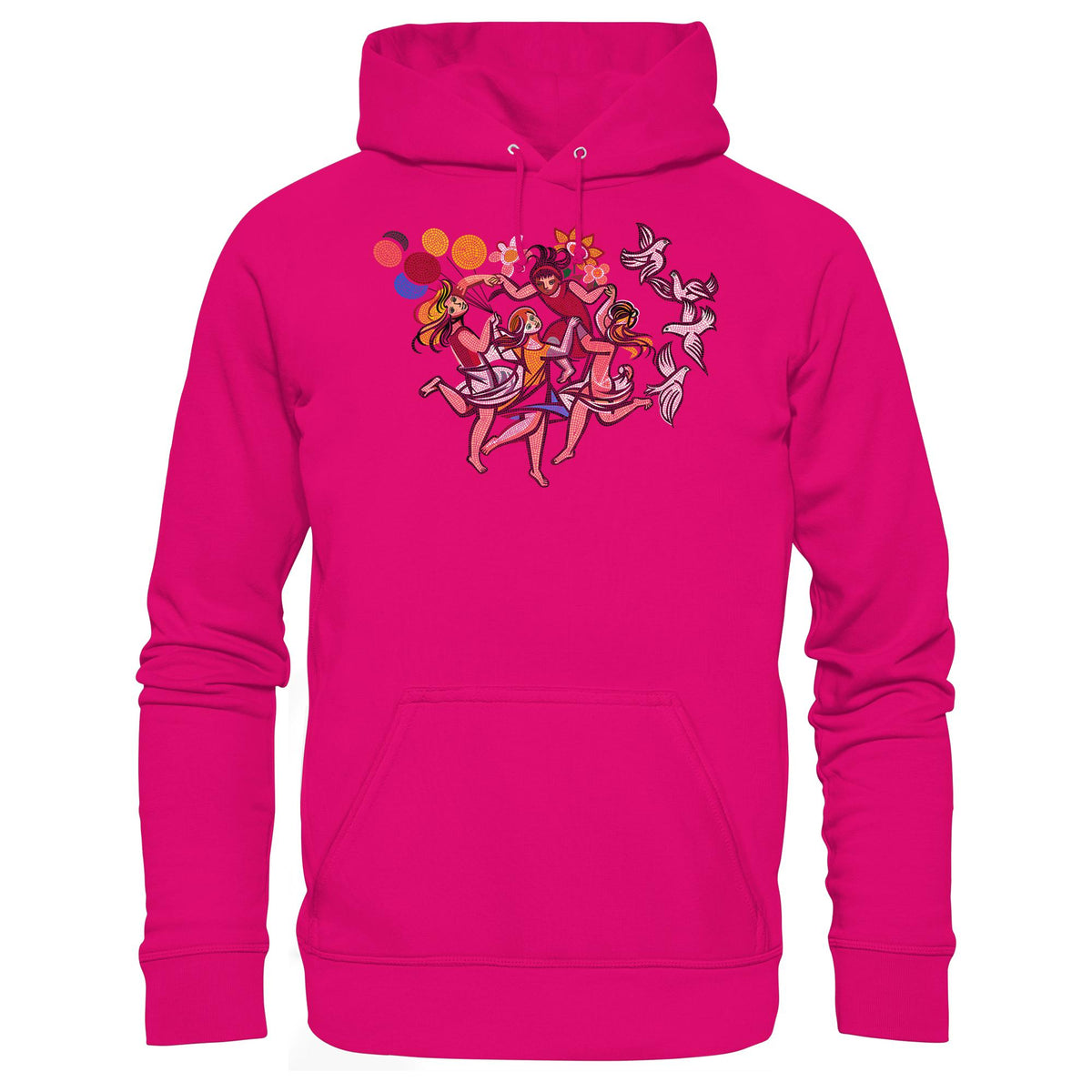 DDR Ostalgie Kapuze / Hoodie Unisex • WALTER WOMACKA - TANZENDE MÄDCHEN MIT FRIEDENSTAUBEN (MOSAIK HAUS DES LEHRERS, 1964)