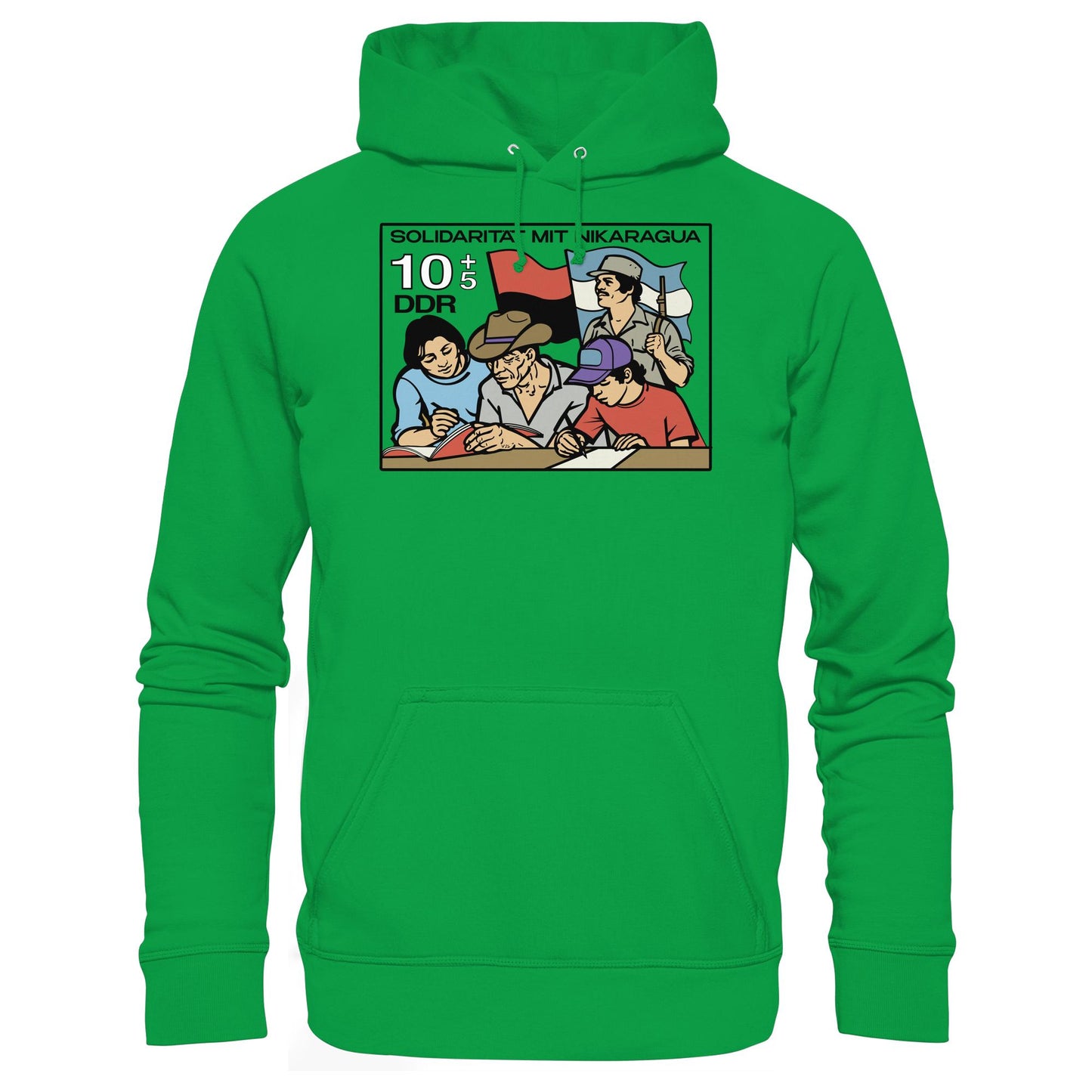 DDR Ostalgie Kapuze / Hoodie Unisex • SOLIDARITÄT MIT NIKARAGUA (DDR-BRIEFMARKE)