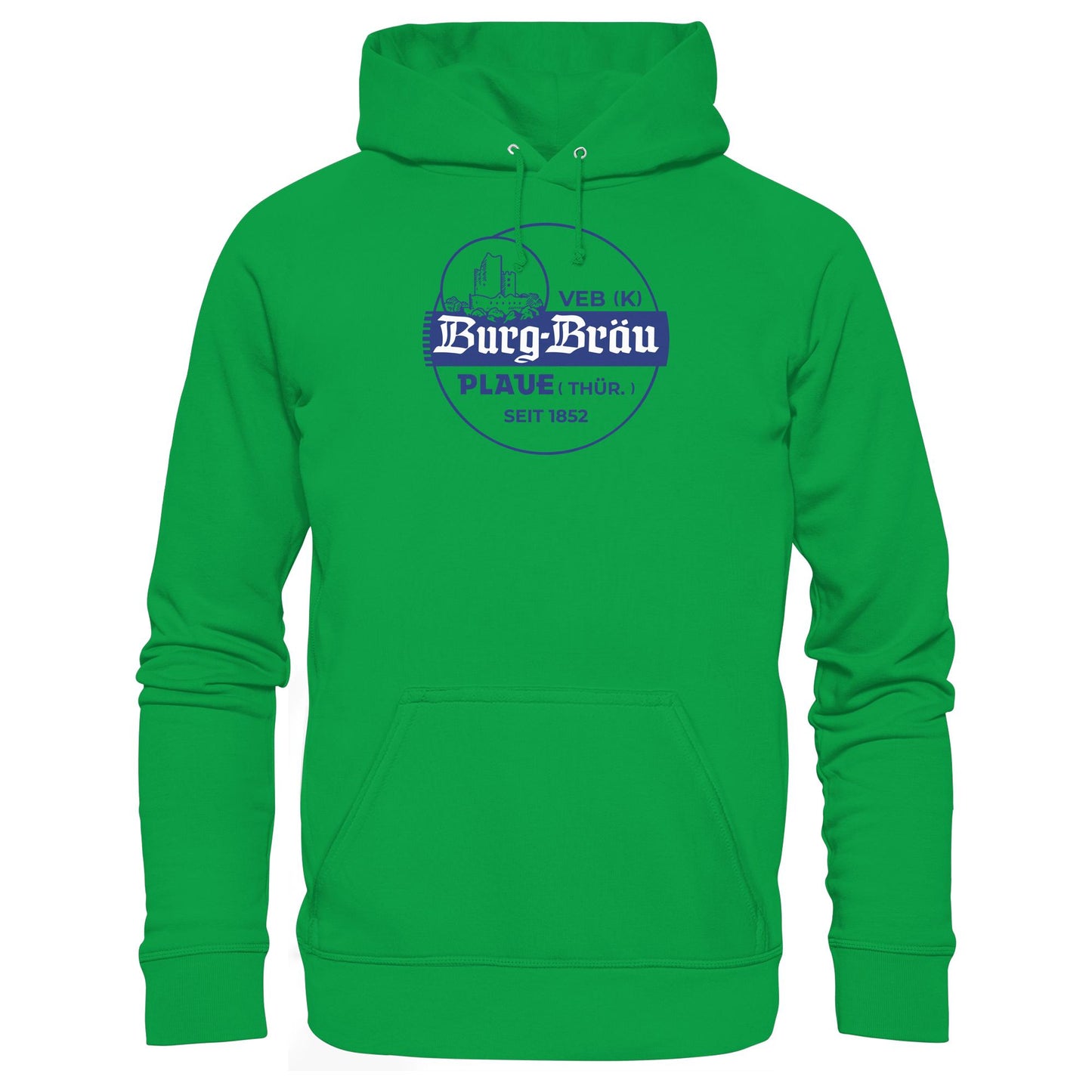 DDR Ostalgie Kapuze / Hoodie Unisex • VEB BURG-BRÄU PLAUE BIERE