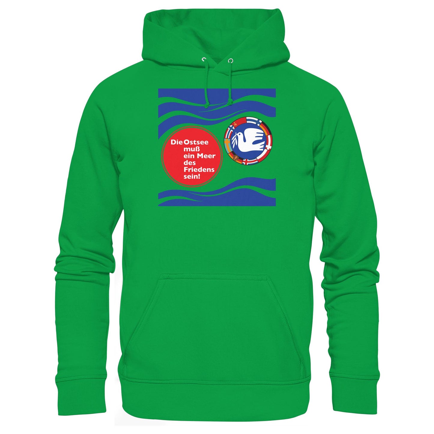 DDR Ostalgie Kapuze / Hoodie Unisex • DIE OSTSEE MUSS EIN MEER DES FRIEDENS SEIN (ORIGINAL BANNER)