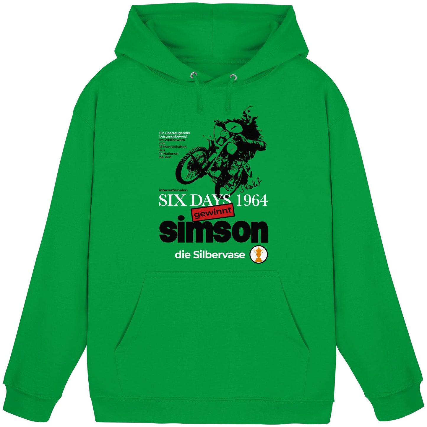 DDR Ostalgie Kapuze / Hoodie Unisex • SIMSON GEWINNT SILBERVASE - SIX DAYS 1964