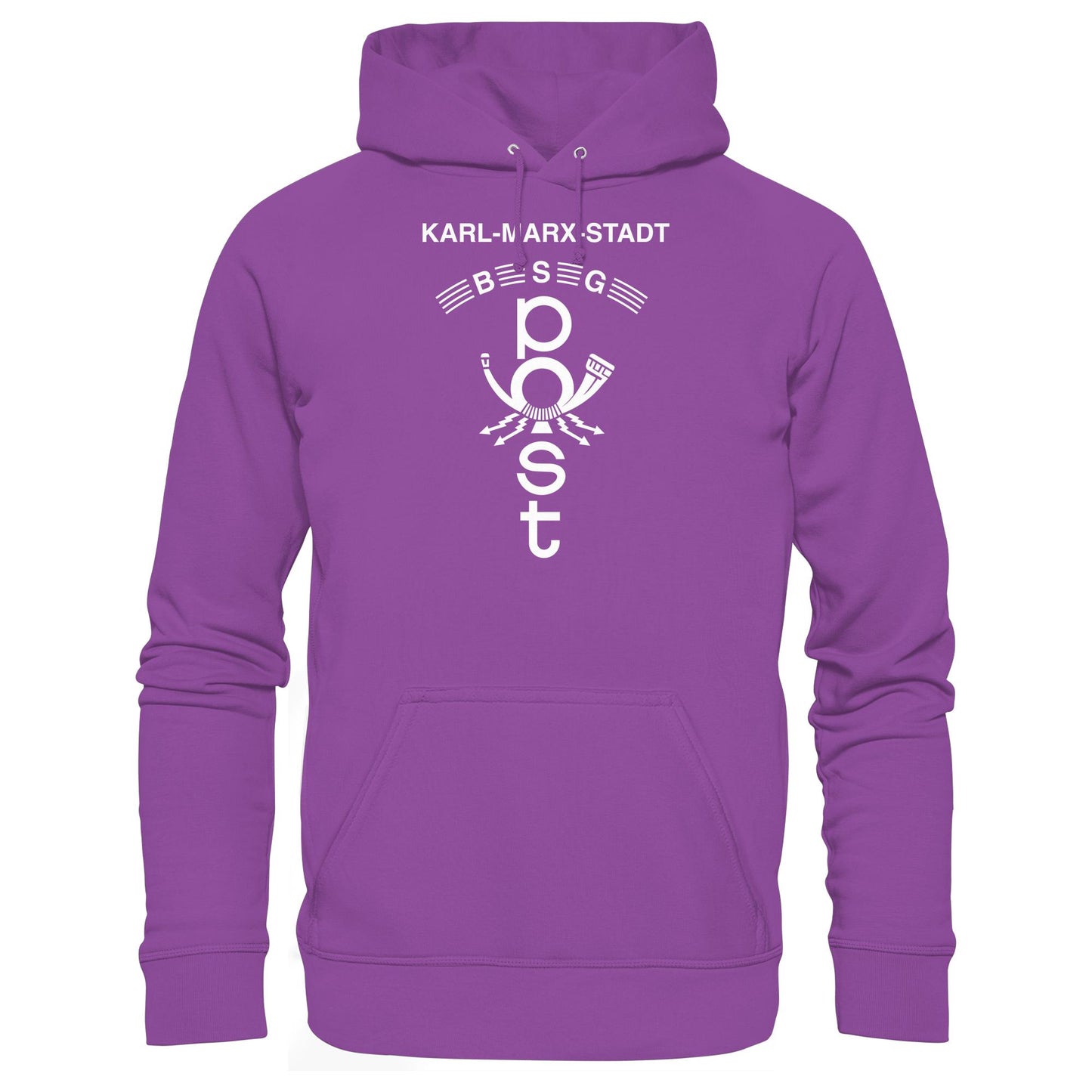 DDR Ostalgie Kapuze / Hoodie Unisex • BSG POST KARL-MARX-STADT (ORIGINAL WIMPEL)