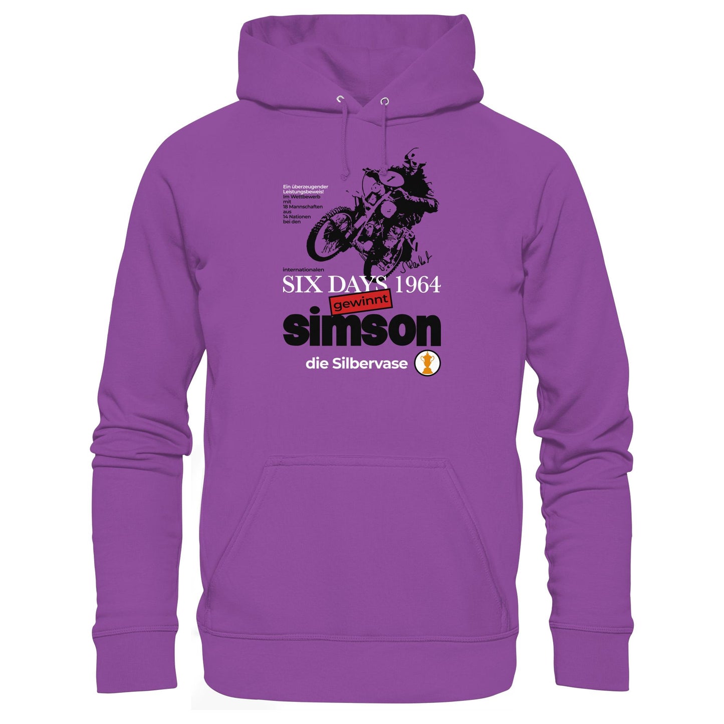 DDR Ostalgie Kapuze / Hoodie Unisex • SIMSON GEWINNT SILBERVASE - SIX DAYS 1964