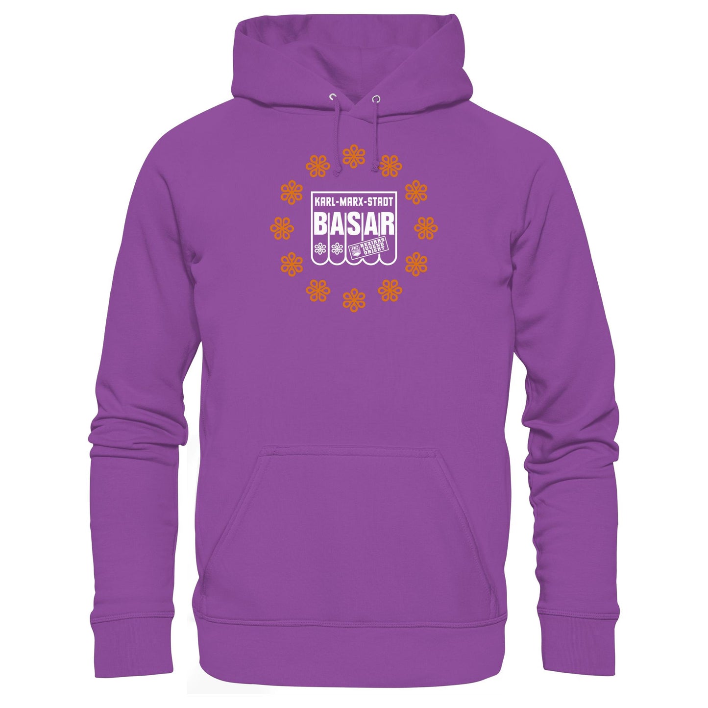 DDR Ostalgie Kapuze / Hoodie Unisex • BASAR KARL MARX STADT - FDJ JUGENDOBJEKT