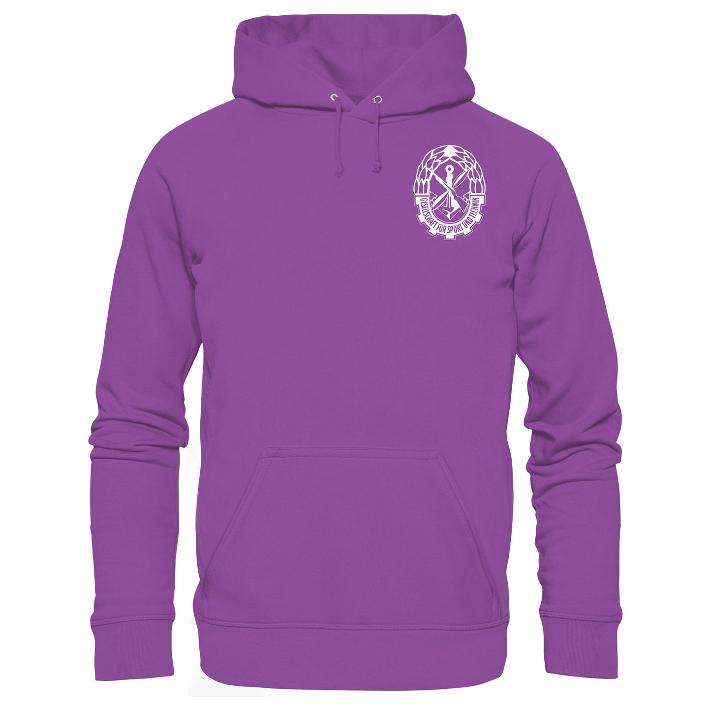 DDR Ostalgie Kapuze / Hoodie Unisex • GST - GESELLSCHAFT FÜR SPORT UND TECHNIK (BRUST EMBLEM)