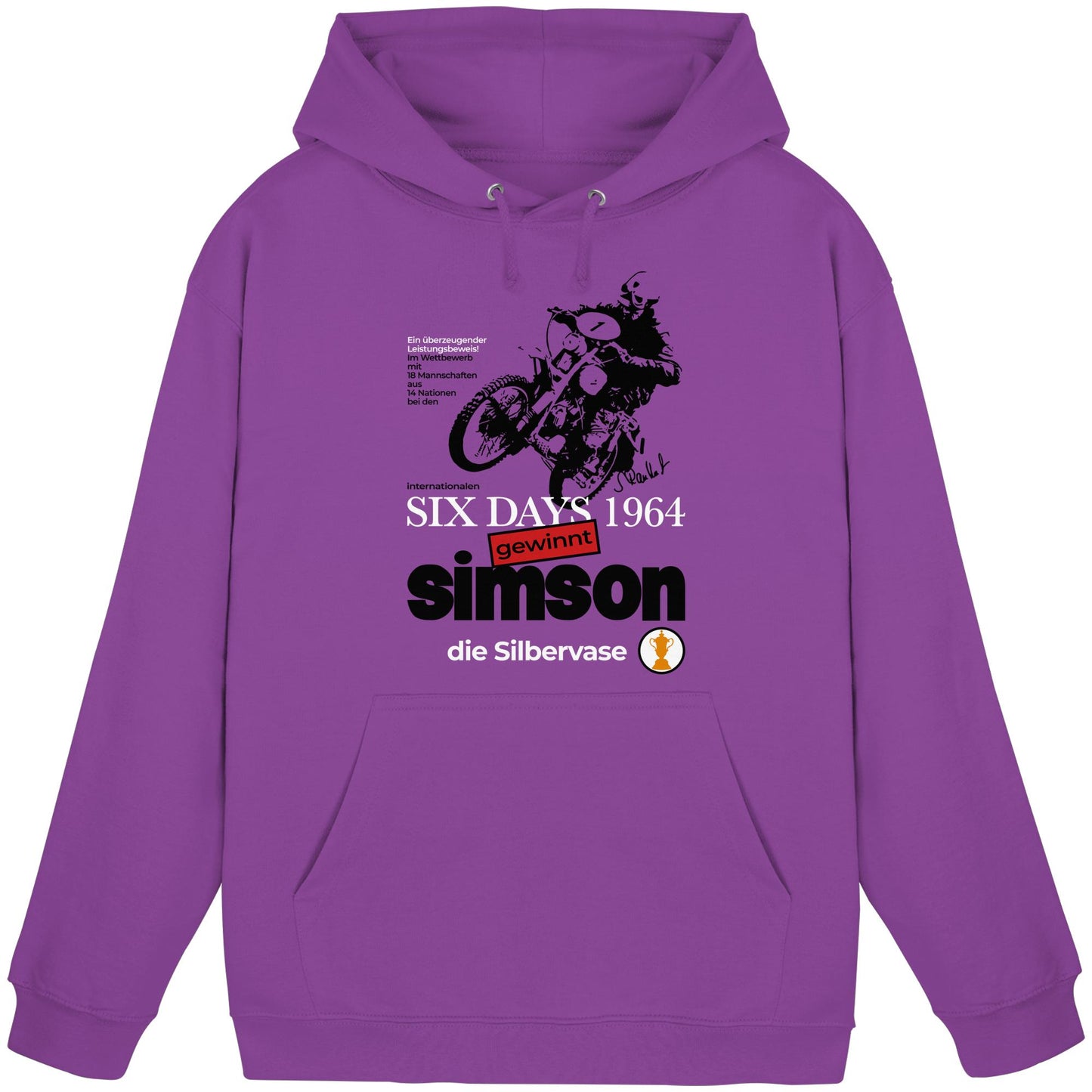 DDR Ostalgie Kapuze / Hoodie Unisex • SIMSON GEWINNT SILBERVASE - SIX DAYS 1964