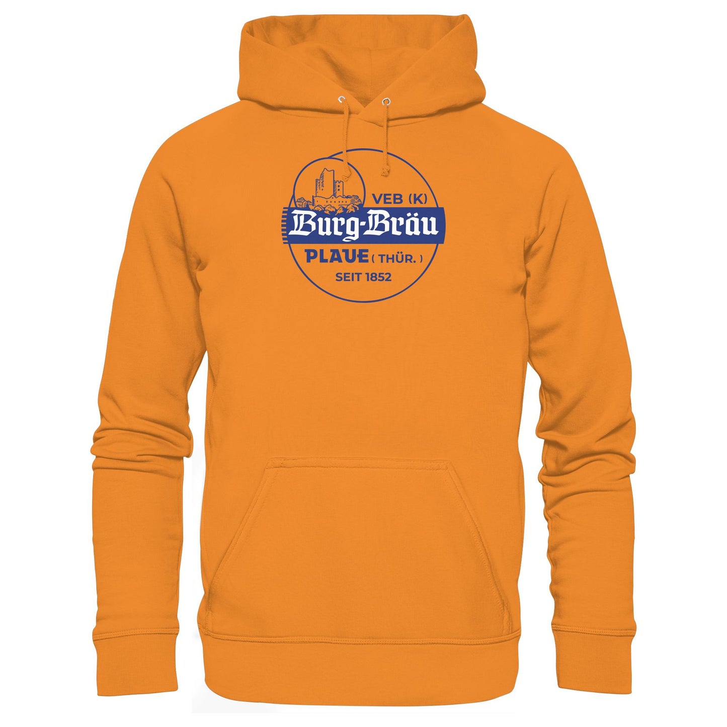 DDR Ostalgie Kapuze / Hoodie Unisex • VEB BURG-BRÄU PLAUE BIERE