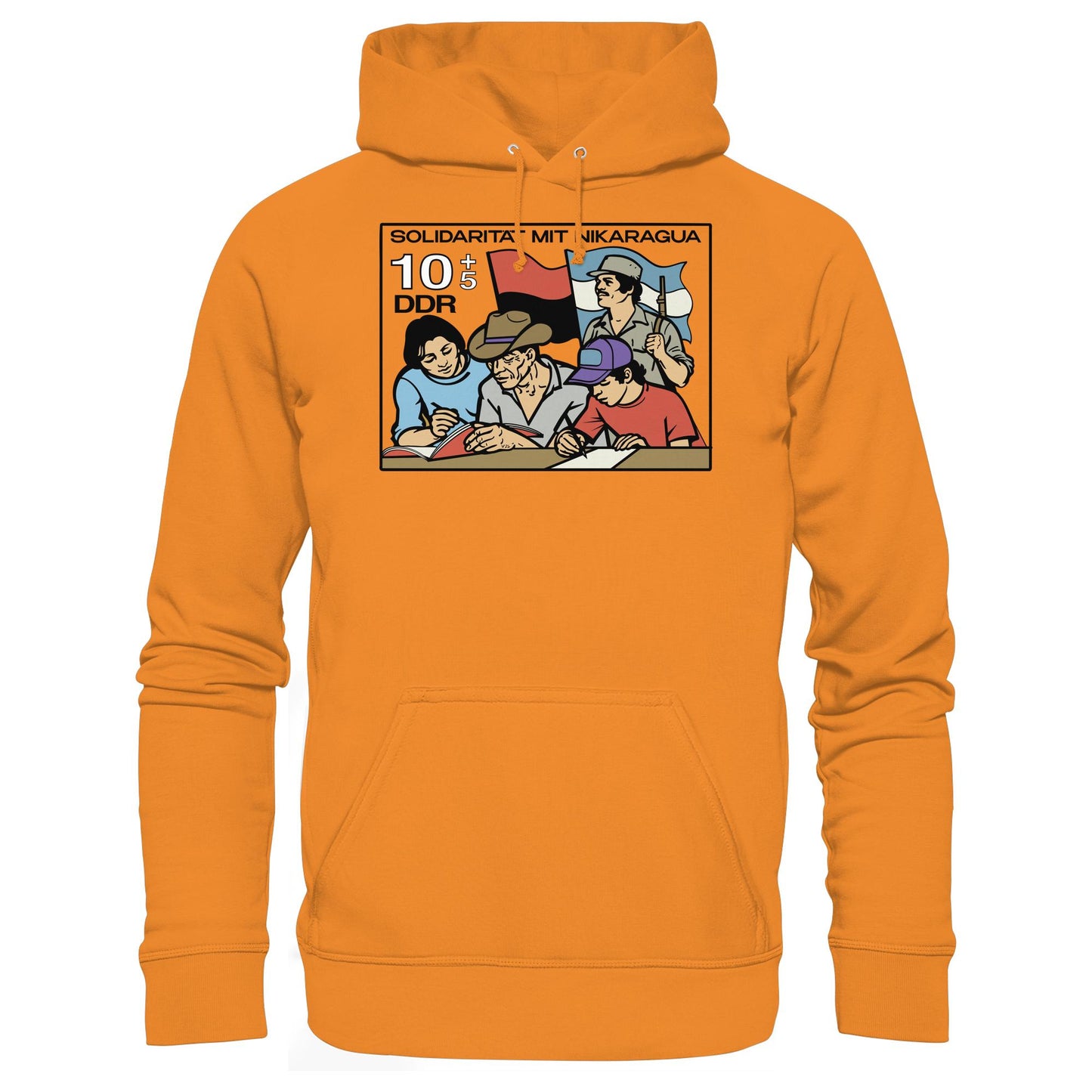 DDR Ostalgie Kapuze / Hoodie Unisex • SOLIDARITÄT MIT NIKARAGUA (DDR-BRIEFMARKE)