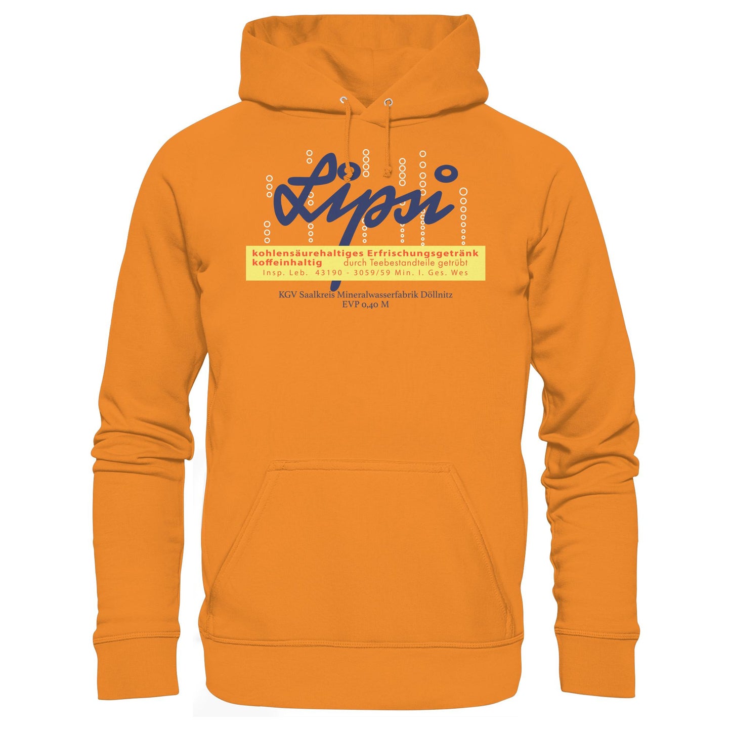 DDR Ostalgie Kapuze / Hoodie Unisex • LIPSI ERFRISCHUNGSGETRÄNK - MINERALWASSERFABRIK DÖLLNITZ