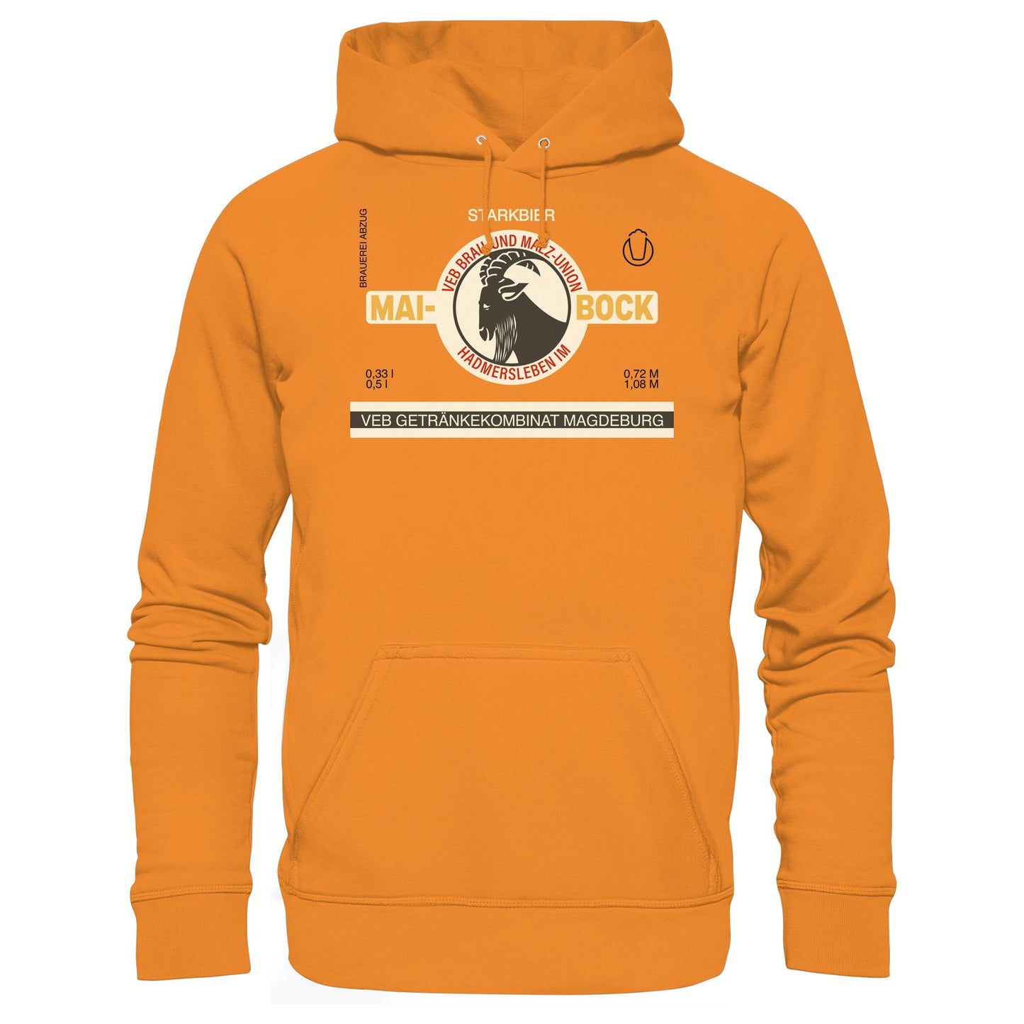 DDR Ostalgie Kapuze / Hoodie Unisex • VEB GETRÄNKEKOMBINAT MAGDEBURG - MAIBOCK, VEB BRAU- UND MALZUNION HADMERSLEBEN