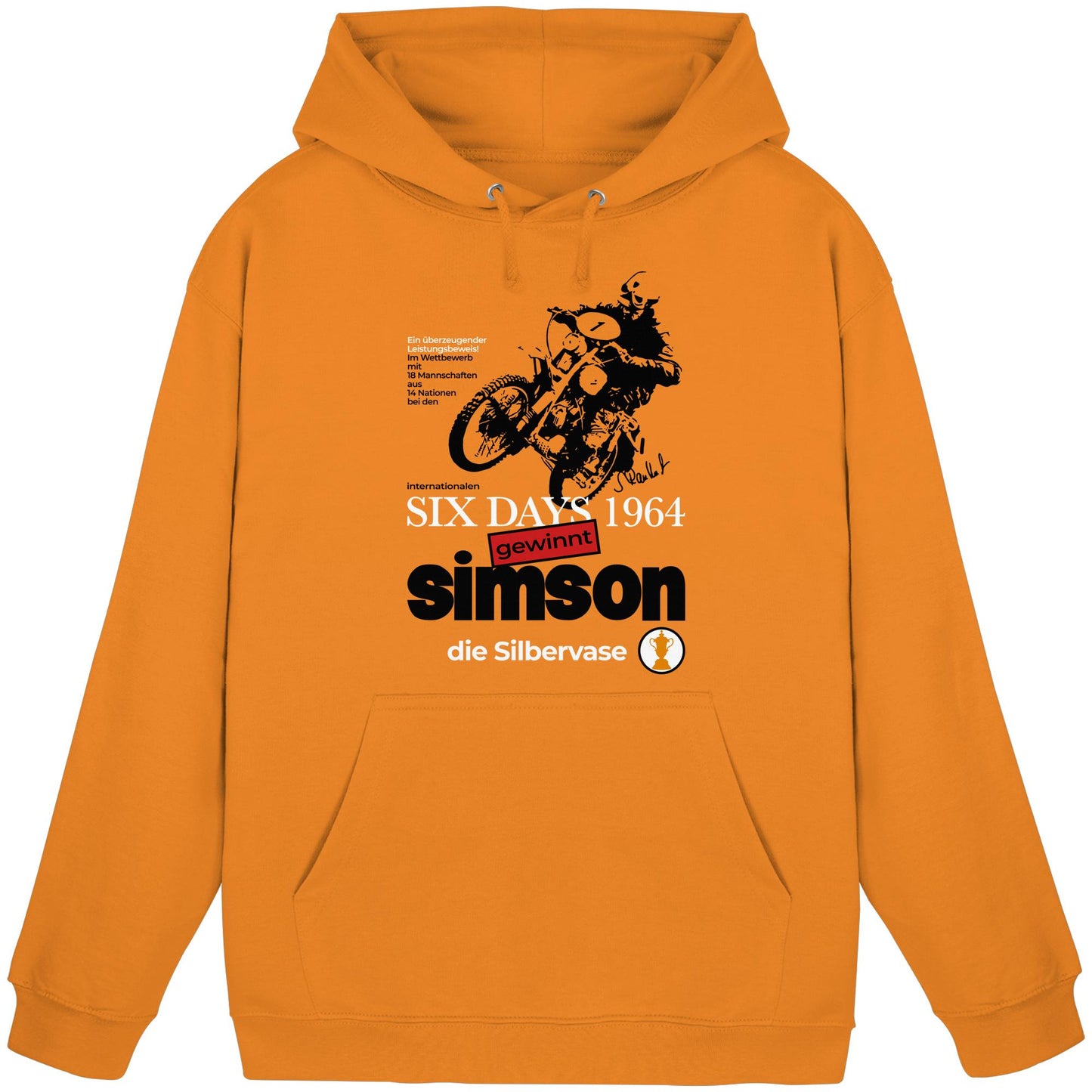 DDR Ostalgie Kapuze / Hoodie Unisex • SIMSON GEWINNT SILBERVASE - SIX DAYS 1964
