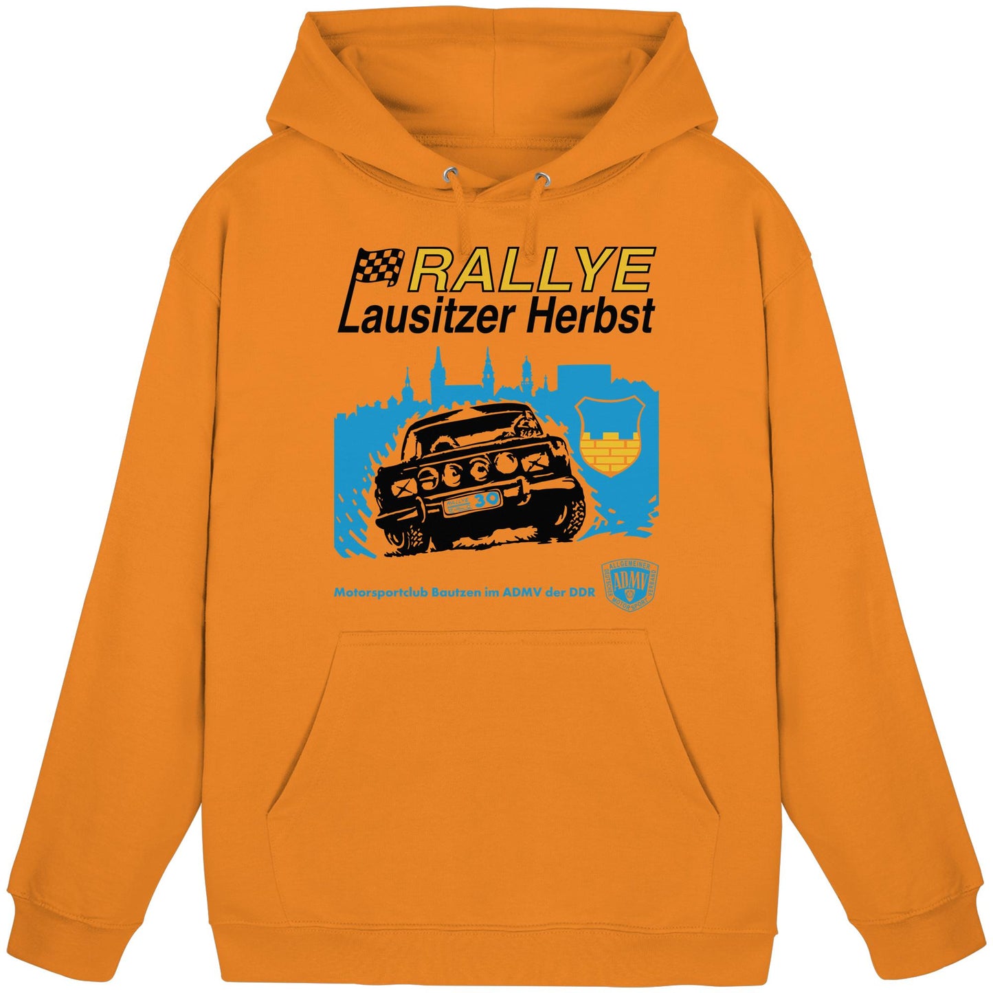 DDR Ostalgie Kapuze / Hoodie Unisex • RALLYE LAUSITZER HERBST, MOTORSPORTCLUB BAUTZEN