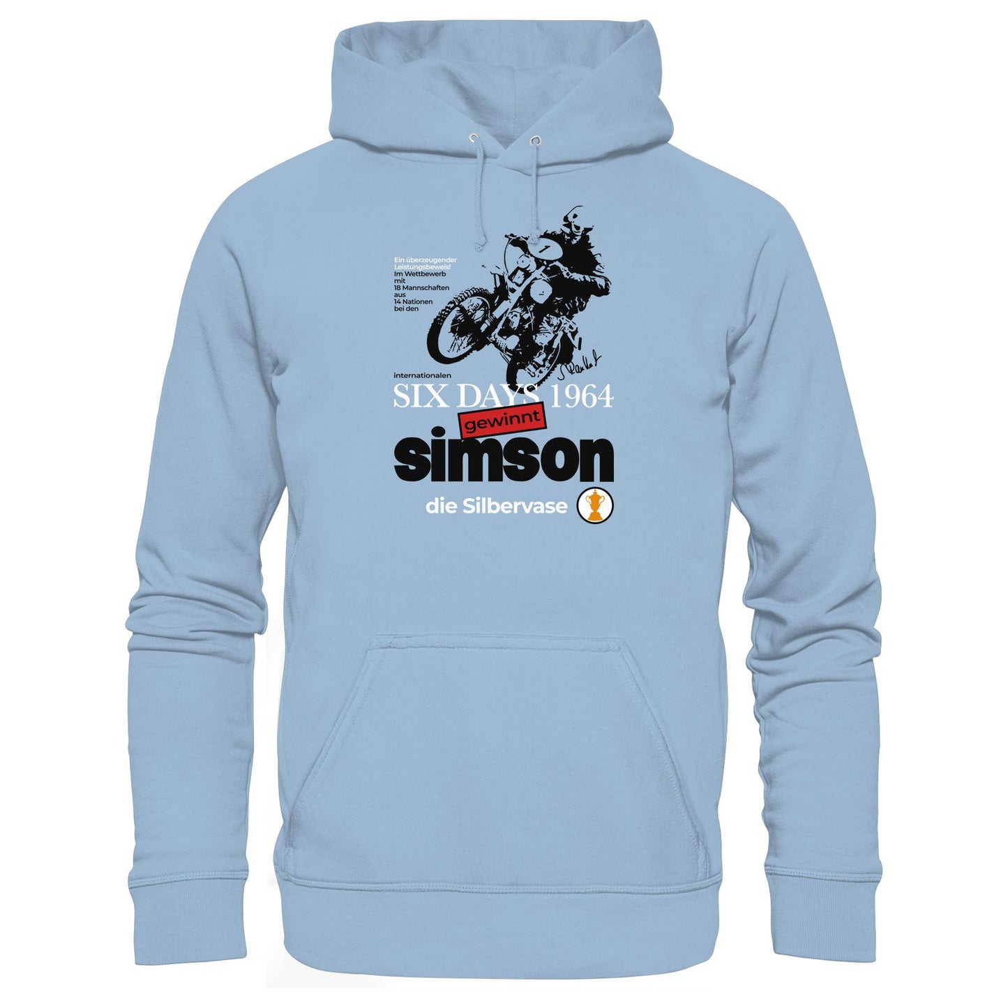 DDR Ostalgie Kapuze / Hoodie Unisex • SIMSON GEWINNT SILBERVASE - SIX DAYS 1964