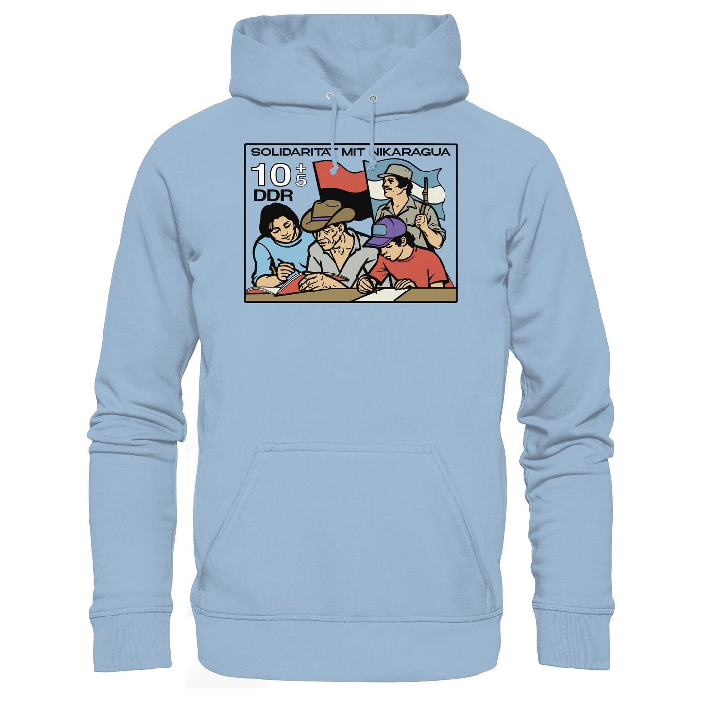 DDR Ostalgie Kapuze / Hoodie Unisex • SOLIDARITÄT MIT NIKARAGUA (DDR-BRIEFMARKE)