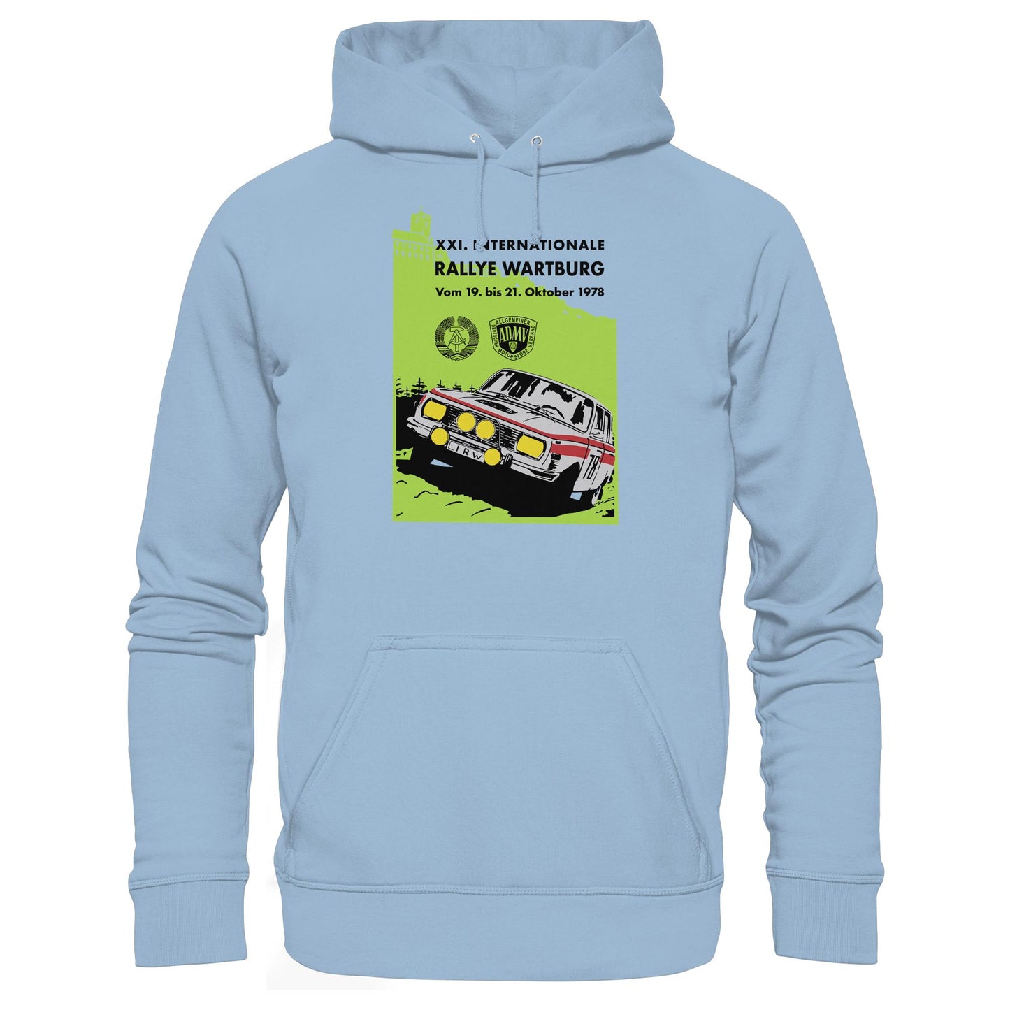 DDR Ostalgie Kapuze / Hoodie Unisex • INTERNATIONALE RALLYE WARTBURG - 1978